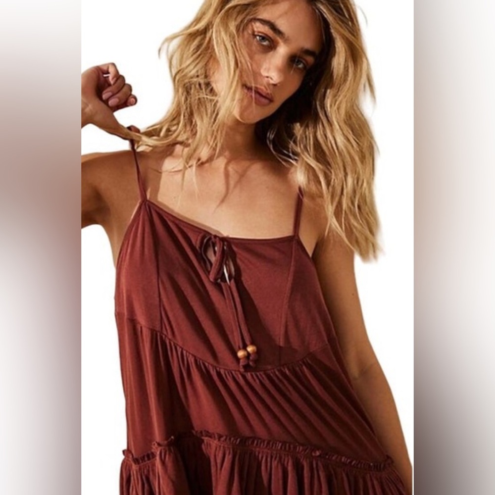 Free People Beach Mini Brown Dress, Noelle, FP Beach, Summer Dress